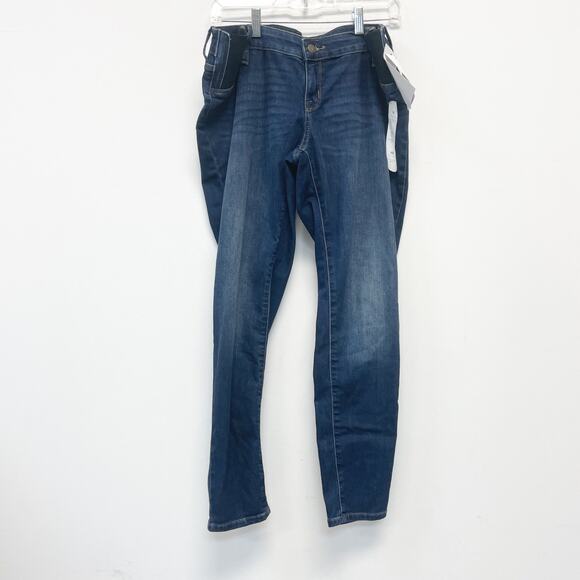 Isabel by Ingrid Isabel Skinny Entubado Denim Jean Stretch Pants Dark Wash 12 - Picture 1 of 5